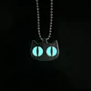 Best selling fashion cute silver plated cat glowing pendant