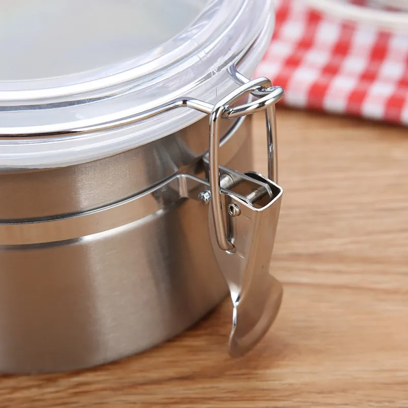 Wholesale Heatresistant Stainless Steel Storage Jar With Plastic Cover