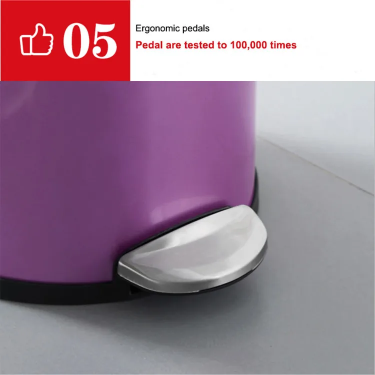 High Quality Automatic Foot Pedal Standard Size Trash Can For Indoor