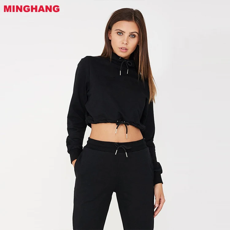 crop top hoodie and sweatpants