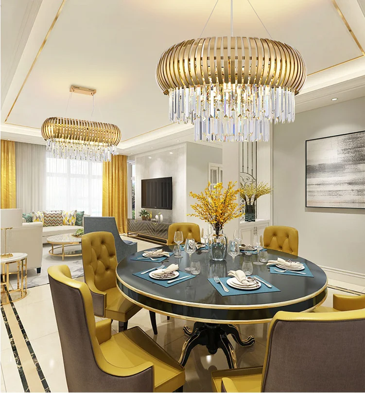 Postmodern contemporary luxury home living room golden crystal ceiling led lighting for villa