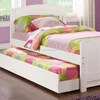 Doll house style twin trundle bed with bookcase headboard and drawers