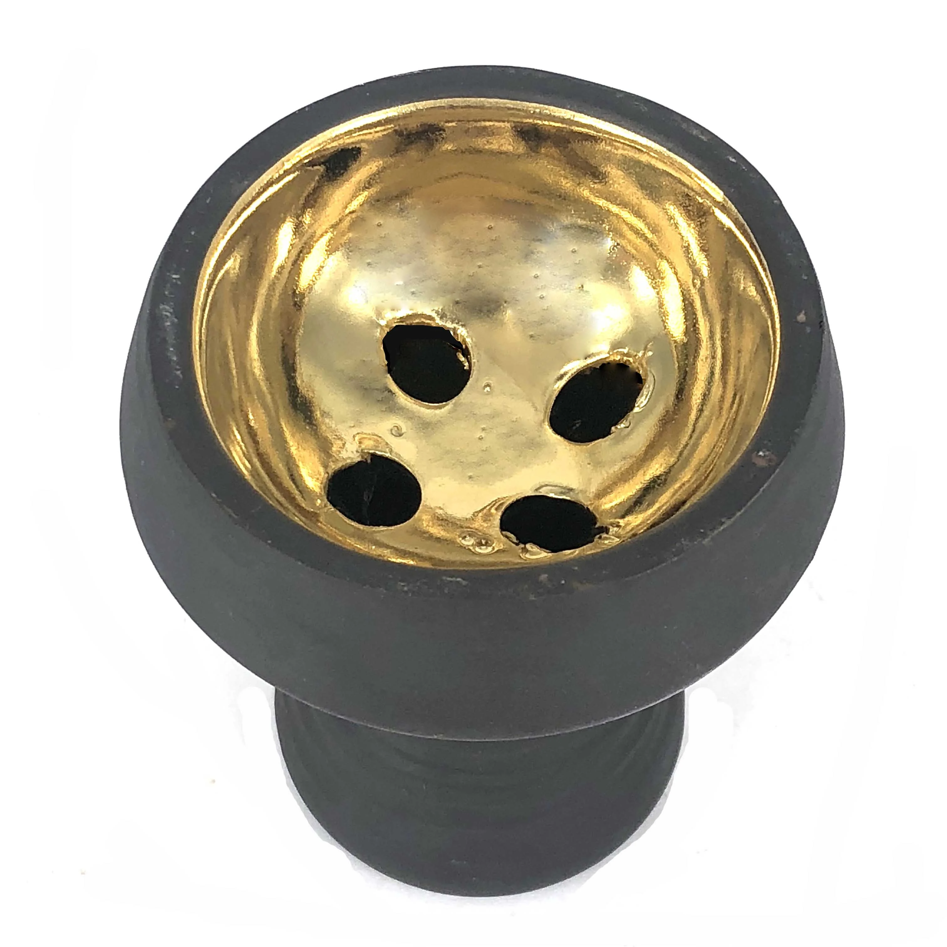 Dhw110 Hookah-bowl Electroplate Gold Silver Stone Head Black Clay ...