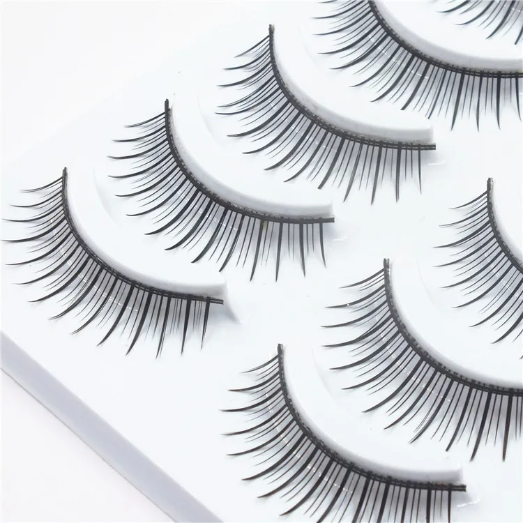 Professional 3D Eye Lashes Extension 5 Pairs Soft Synthetic Hair Black Thick Easy False Eyelashes