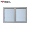 Square aluminium double glazed fixed window with blind built-in