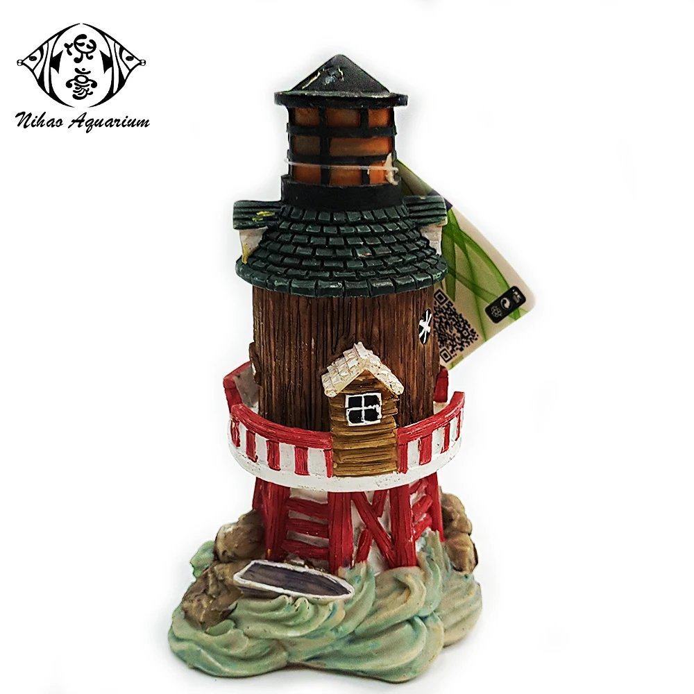 Home Small Fish Tank Resin Decorative Aquarium Ornaments Lighthouse For