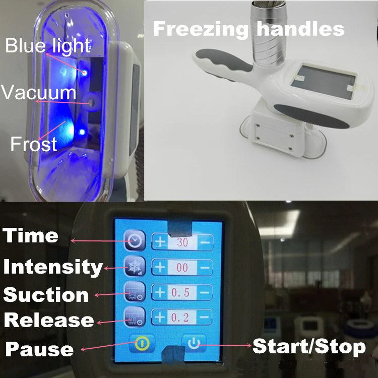 2 Cryo Handle Fat Freeze Belt Vacuum Lipo Cavitation RF Laser Slim Machine