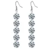 925 Sterling Silver Cubic 5 Zirconia Balls Drop Dangle Earrings Long Hoop CZ Drop Dangle Earring