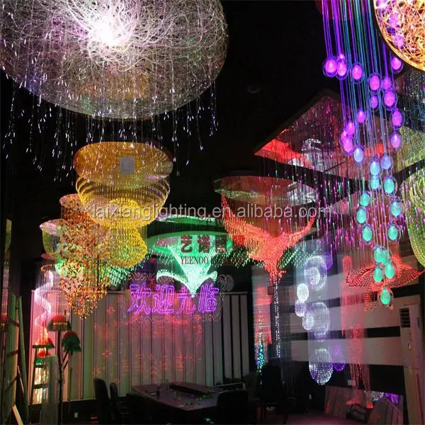 Multicolor change fabric net diameter 1m fiber chandelier