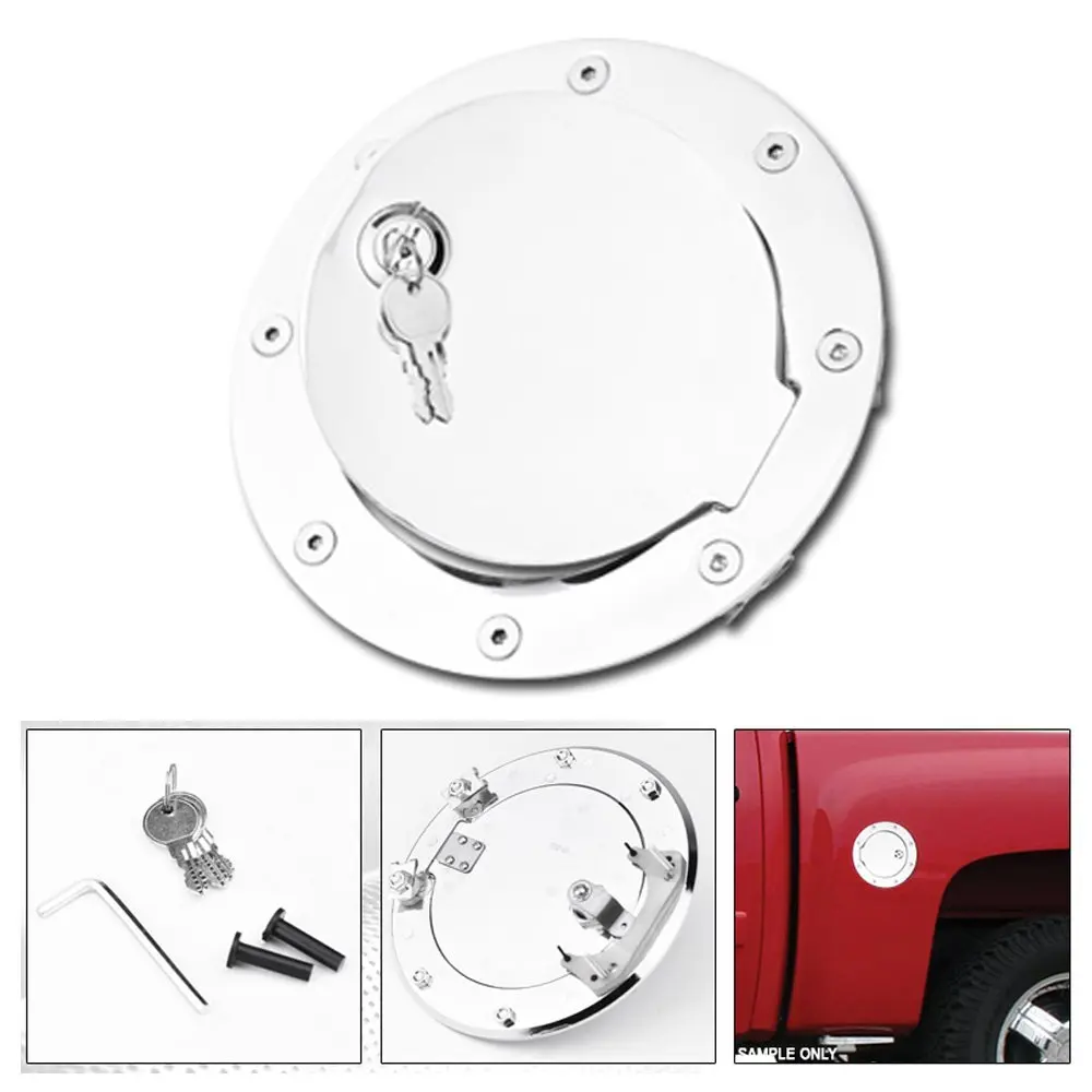 88-00 CHEVY GMC C K 1500 2500 SUBURBAN Triple ABS Chrome Fuel Gas Door Cover Cap