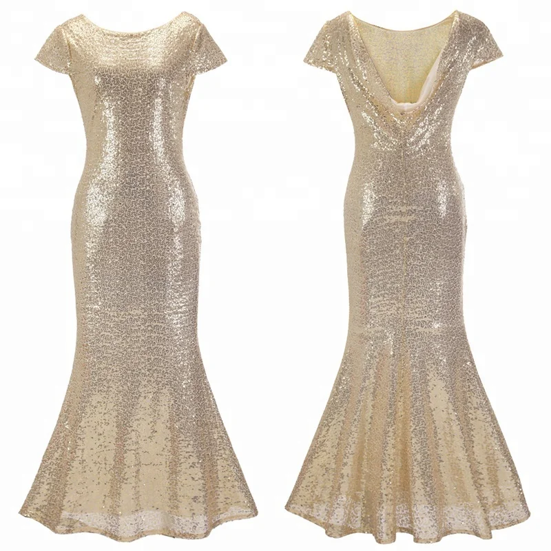 fish cut sequin gown