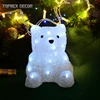 3d motif lights mini glitter pure white led acrylic bear lights for shopping store window decoration