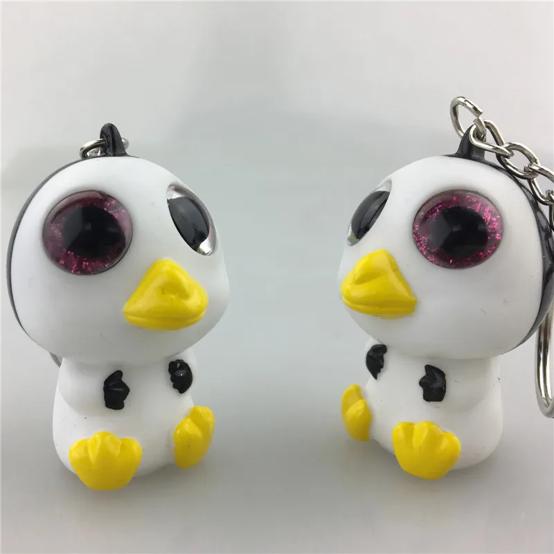 Promotional 3d Penguin Vinyl Keychains,Custom Glitter Eyes Popper Penguin Keyrings Buy 3d