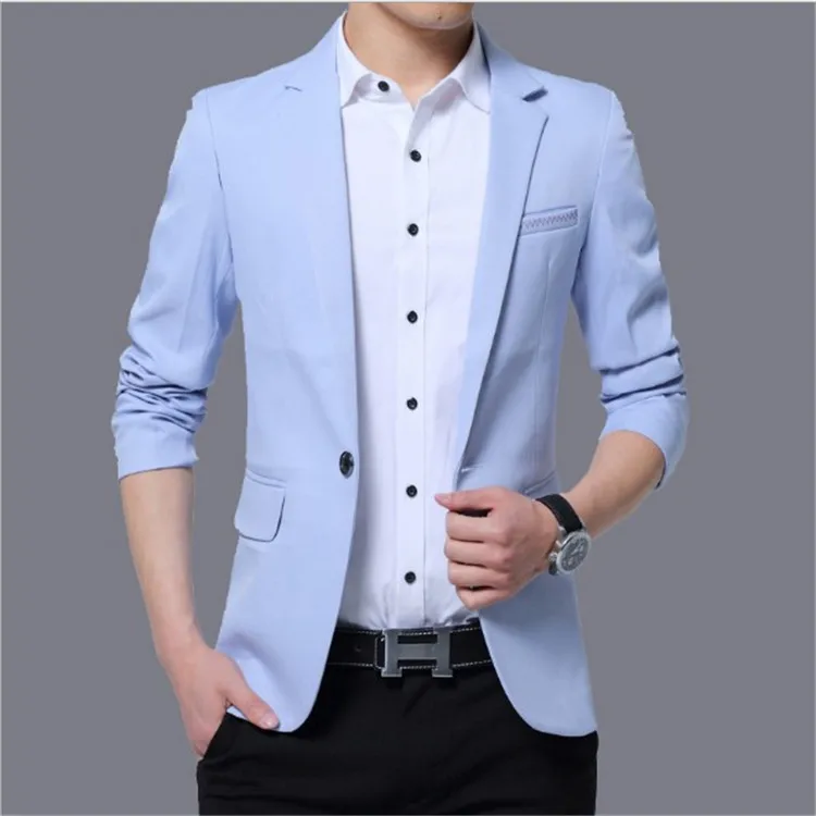 2019 Slim Fit Style Fashion Trendy Business Casual Suit Jacket Wedding ...