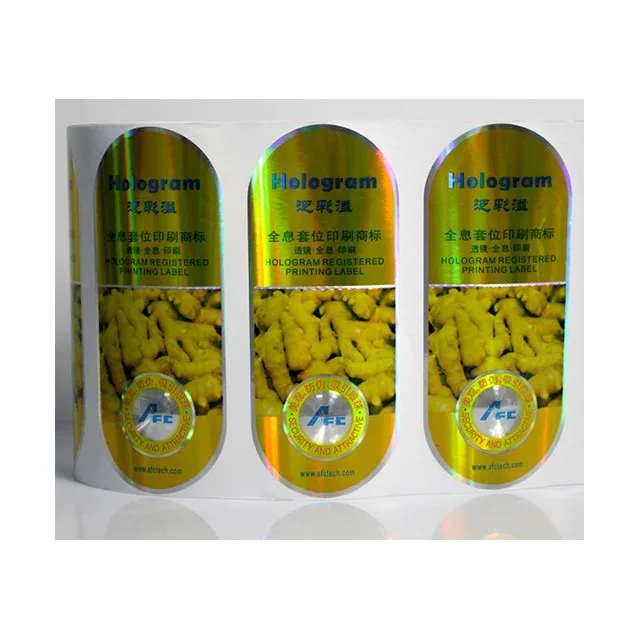 Custom Reflection Rainbow Holographic Stickers Label, Adhesive Laser Prismatic Hologram Sticker