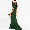 Chiffon Long green Dress Maxi short Sleeves green long sexy prom dress