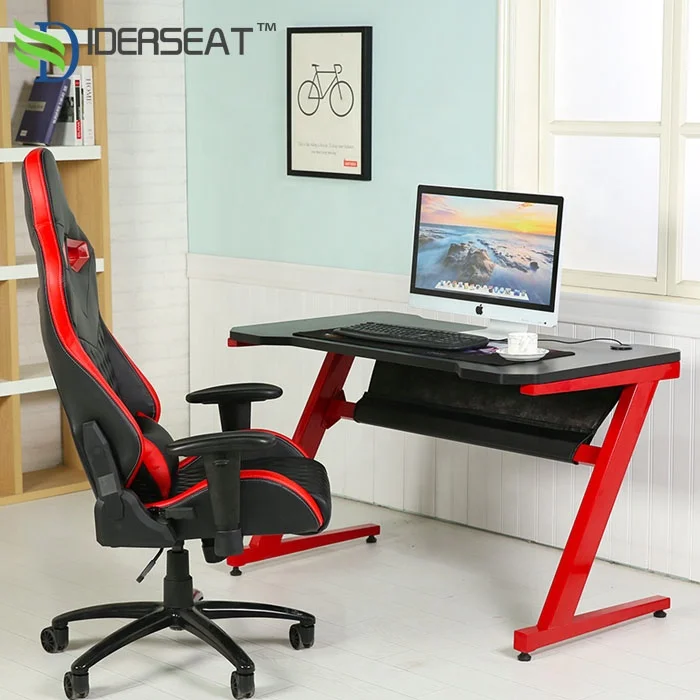 Multi Use Simple Pc Gaming Computer Desk With Wooden Desktop