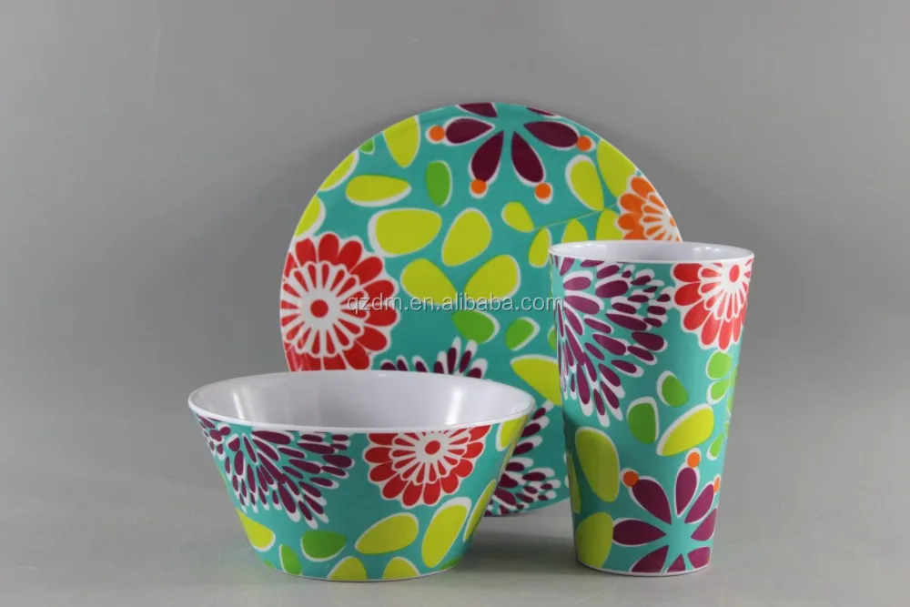 White Melamine Dinner Set Square Dinnerware Set