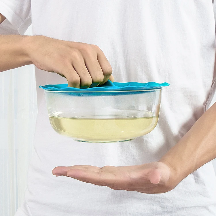 New Product Ideas Microwave Safe Bpa Free Colorful Bowls Plate Pots Pans Five-Piece Food Grade Silicone Fresh-Keeping Cover 