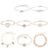 2019 SWA Rose Gold Heart-shaped Four-leaf Clover Bow Romantic Exquisite Fashion Female Bracelet Cute Girl Rose Hand Jewelry
