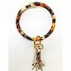 Hot Selling Tassel leather bracelet large O PU leather bangle key ring for decoration