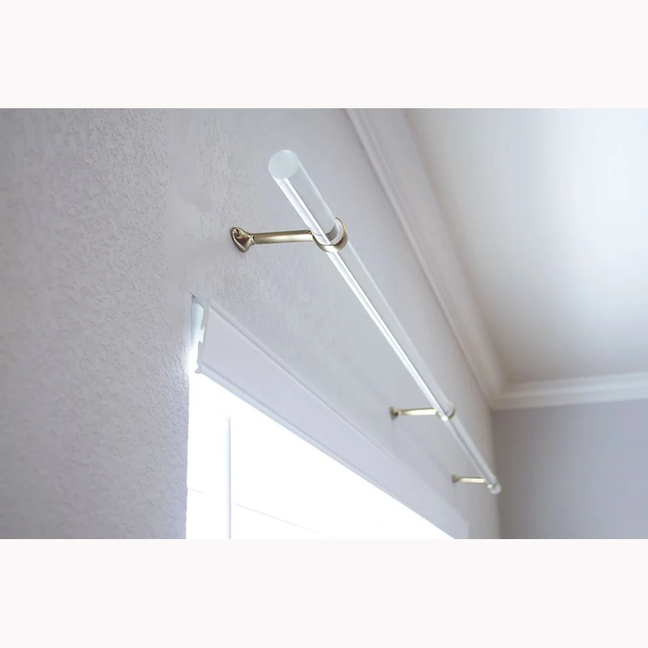 Hot Sale Double Brackets Hooks Acrylic Curtain Pole Acrylic