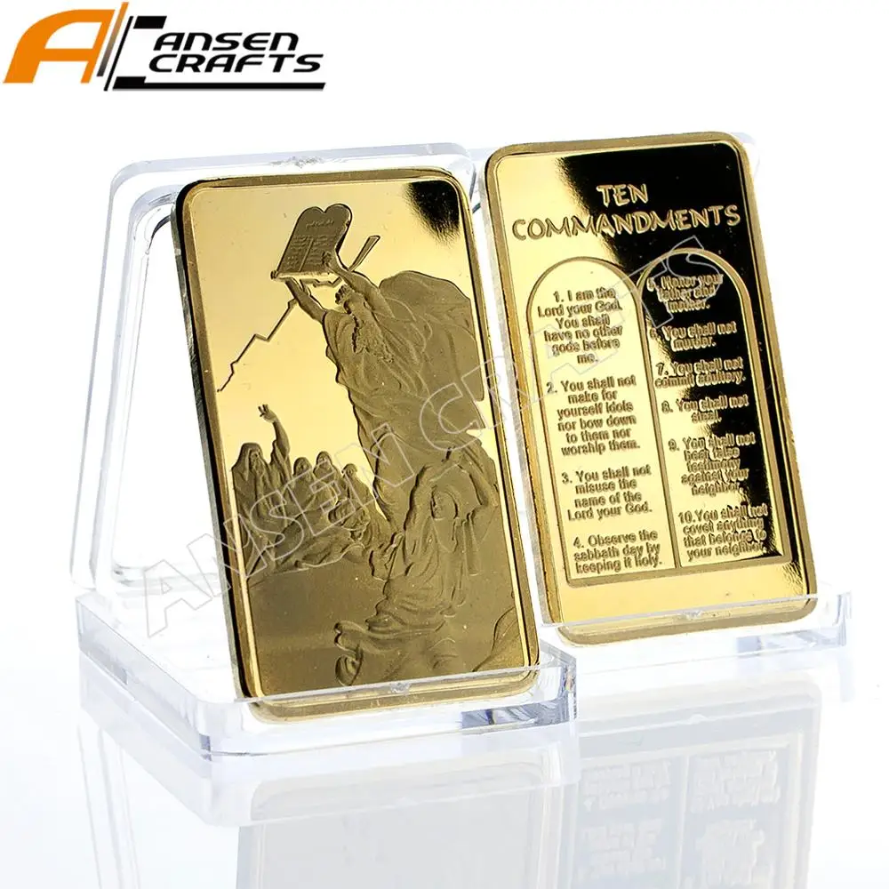 Religious Gift One Troy Ounce Gold Clad Art Bar Ten Religious Gift One Troy Ounce