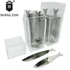 Wholesale metal 20 PCS collar stays two sizes matte wear-resistant fish shape collar stay with plastic clear box