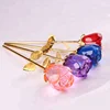 Romantic Colorful Crystal Glass Rose Flower Wedding Souvenir Gifts