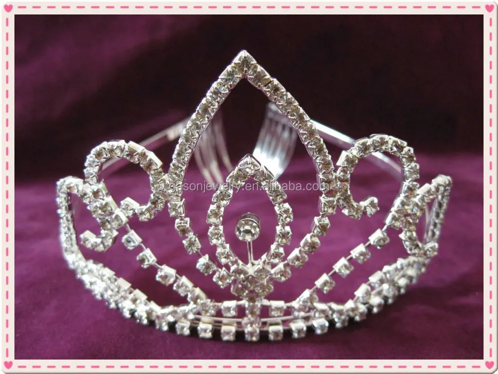 Free Customized Full Round Silver Diamond Full Round Tiaras Gold Queen ...