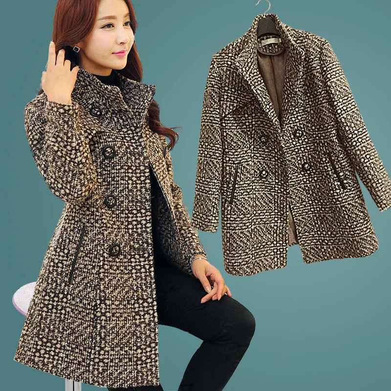 Woolen Coat Female Medium long Thicken Middle aged Women font b Winter b font Big yards