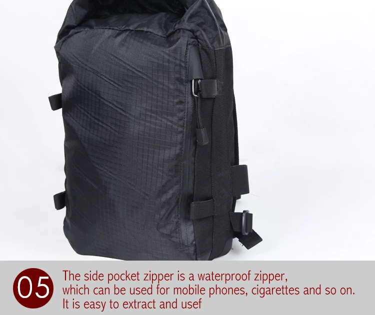 Mensageiro à Prova Bolsa de 8 Bolsas Sling Motocicleta Preta Ultra Robusto Cordura d' Água l 20 black motorcycle