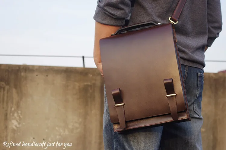 handmade leather messenger bags