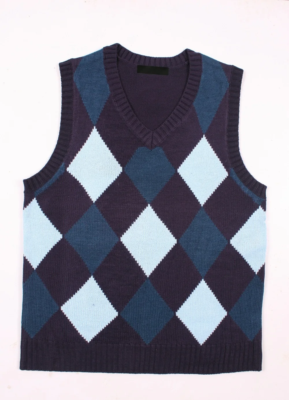 Diamond Sleeveless Sweater Knitting Pattern For Men - Buy ...