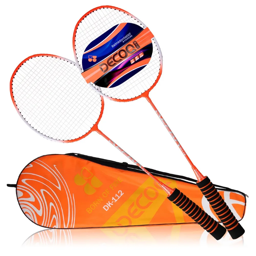 Decoq Wholesale Steel Badminton Battledore Racket With Carrying Bag