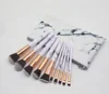 Professional 10pcs Marble Makeup Brushes Set Soft Foundation Powder Eyeshadow Brush Beauty Marble Make Up Tools