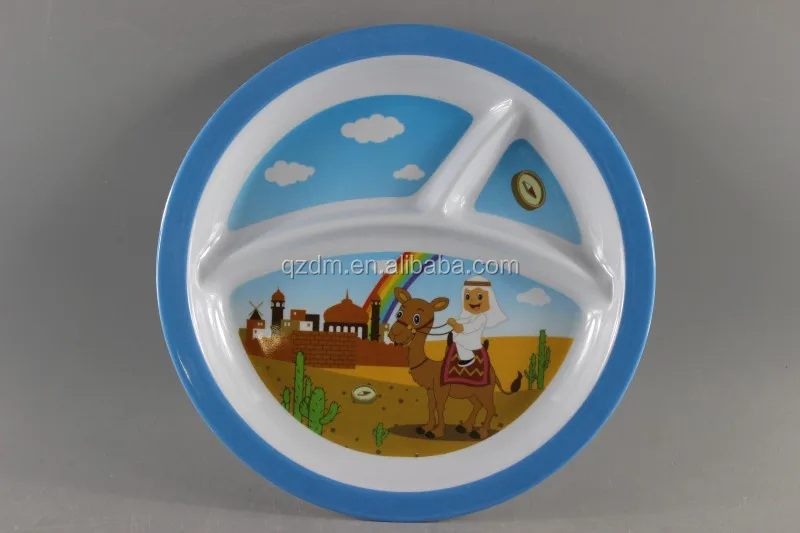 Kids 3 Melamie Divide Plate, Melamdine Section Dinner Plate