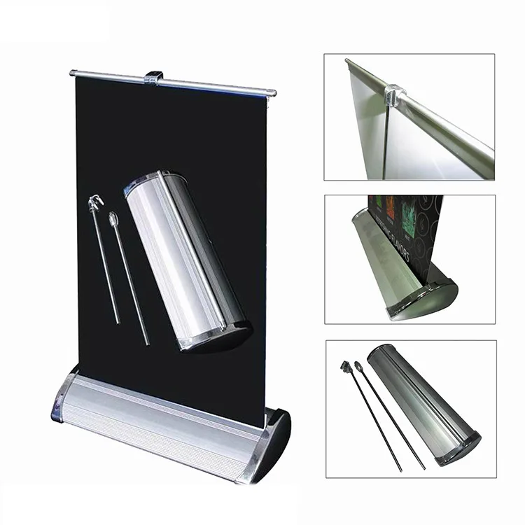 单面铝迷你卷起横幅支架
