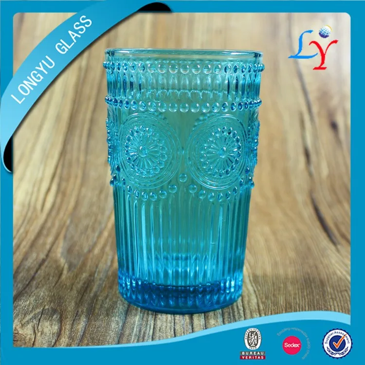 Blue Wine Glass Cup Antique Stemware Cup Glass Color Glass Cup For