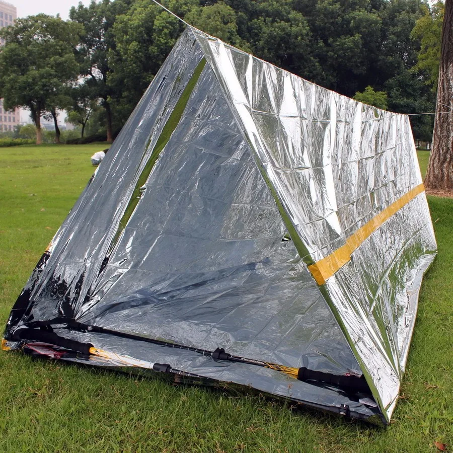 Weather Tube Tent Emergency Silver Mylar Thermal Compact 