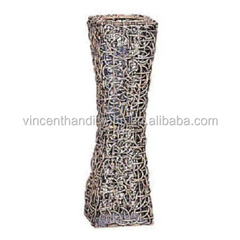 Outdoor Party Decoration Big Floor Decoration Rattan Vase For Silk