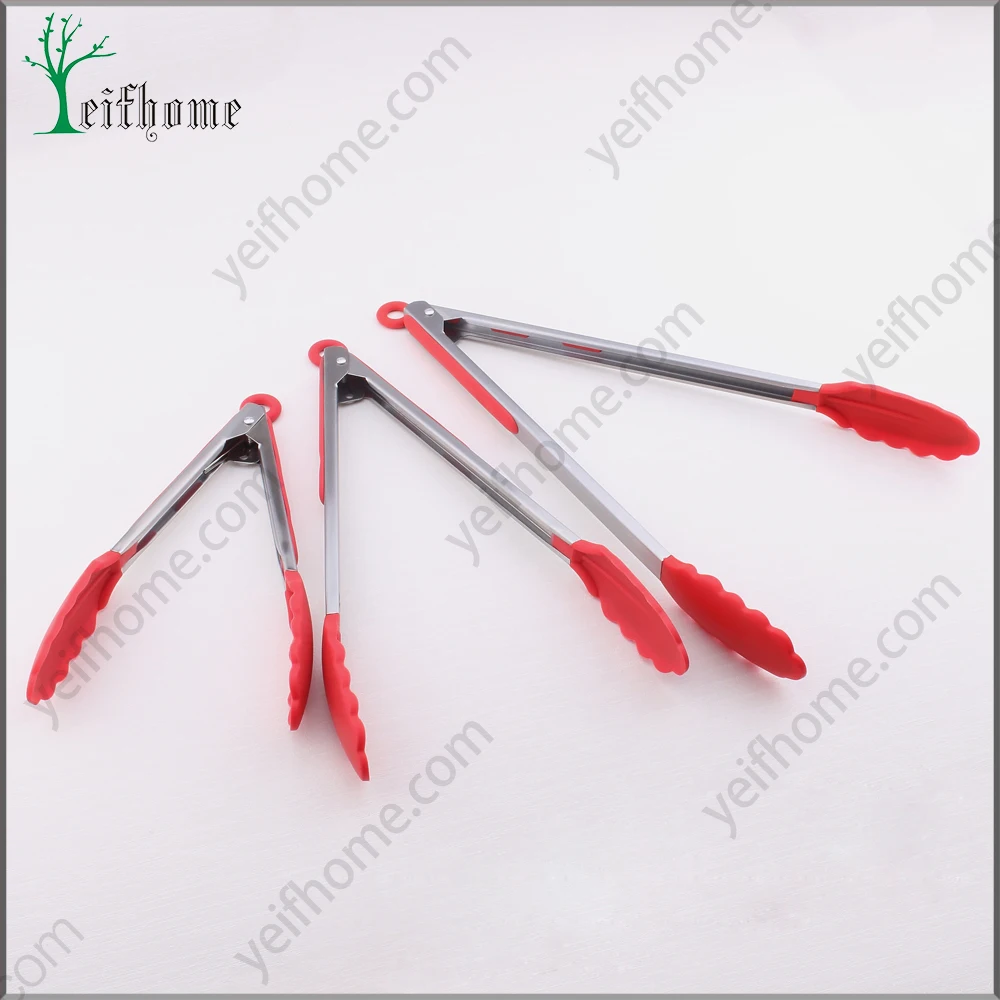stainless steel nylon head food tong