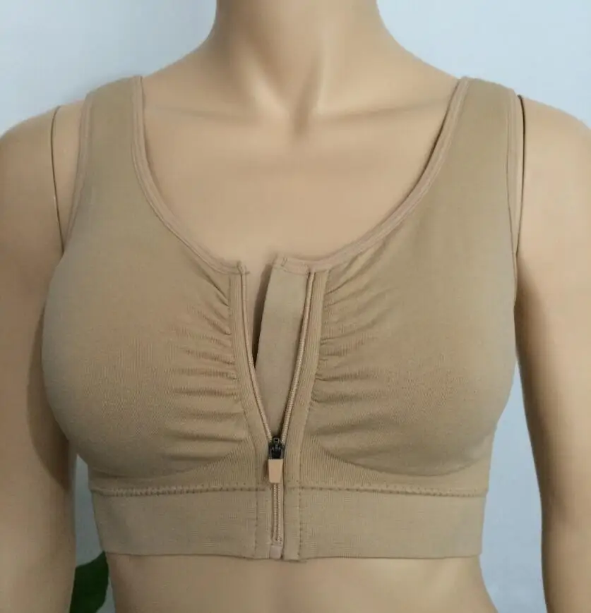 As Seen On Tv Seamless Wireless Removable Cups Zip Front Bra For Women ...