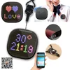 New Smart Phone Bluetooth App 3x3 Inch Text Graphic Time Full Color LED RGB Name Badge with Round Shape