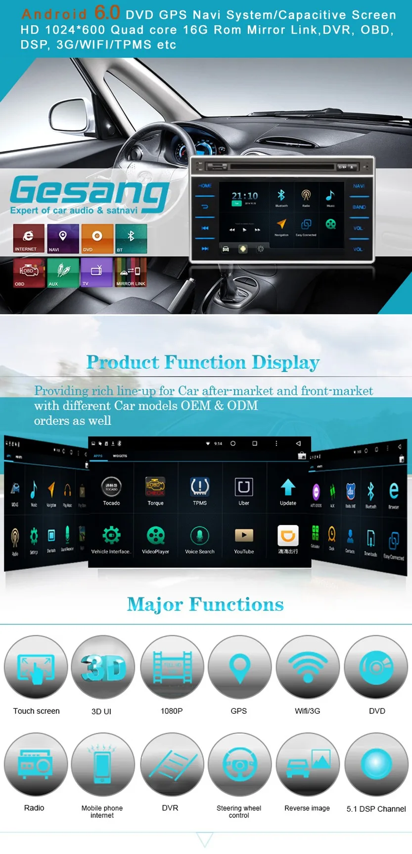 Hot Sale Newnavi Car Gps Navigation Built In Wifi Car Dvd Player For