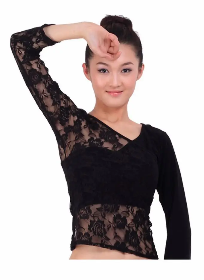 black long sleeve dance top