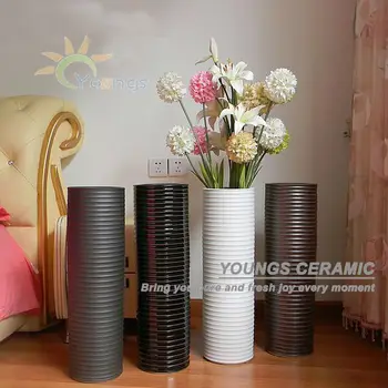 Asia Tall Ceramic Cylinder Shape Modern Floor Vases Lots Of