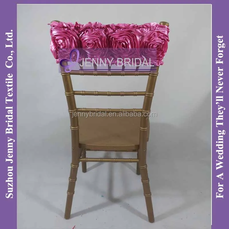 Sh051a Fancy Pink Rosette Chair Band For Wedding Buy Rosette Chair