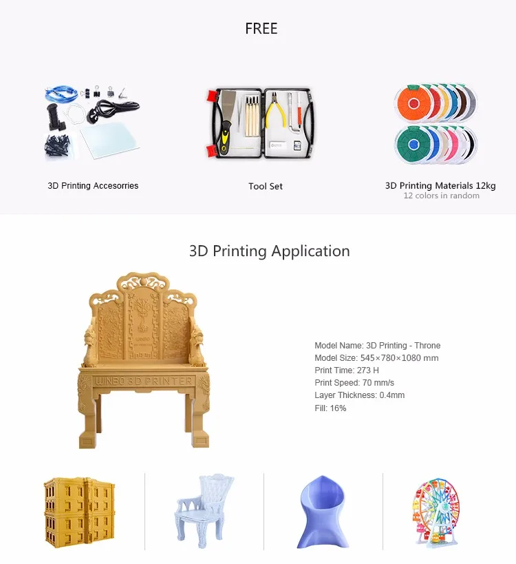 Winbo Big 3D Printer, High-Speed Large 3D Printer,Build Size 915*610*1220mm, Most Practical Industrial 3D Printer
