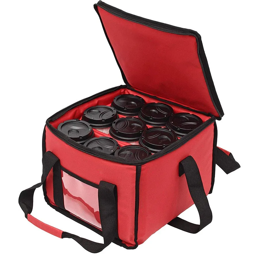 B890 Insulated Portable Food Delivery Bag Coffee Cup Holder Bags Shoulder Strap Drink Carrier